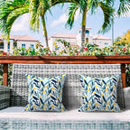 LVTXIII Outdoor Throw Pillow Covers 18 x 18 Inch, Covers ONLY Modern Paisley Pattern Decorative Square Toss Pillow Case Pack of 2 for Home Patio Garden Sofa Bed Furniture, Leaves Multi