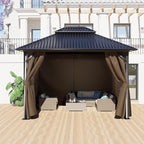 BPS 12' x 16' Gazebo Curtain Privacy 4-Panel Sidewall Outdoor Replacement Shade (Only Curtain)