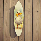 JennyGems Funny Seagull Surfboard Wall Art – Coastal Beach Decor, Seagull with Fries, Outdoor PVC Surfboard Sign, 2 Foot