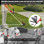 Cordless Weed Wacker Eater Battery Powered, 21V Lightweight Electric Weed Trimmer with 2 Battery Operated & Charger& Wheels & Shears, No-String Grass Trimmer/Brush Cutter/Lawn Edger for Yard Garden