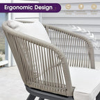 PURPLE LEAF 14 Pieces Patio Dining Set Wicker Outdoor Furniture Rectangular Table and Chairs Set for Garden Deck Aluminum Frame Backyard Kitchen Set, Cushions and Pillows Included Taupe
