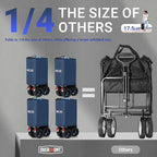 Overmont Ultra-Compact Collapsible Wagon Cart - 200L Portable Folding Wagon with All-Terrain Wheels Utility for Beach, Grocery Shopping, Camping, and Gardening – 330lbs Load Capacity Blue