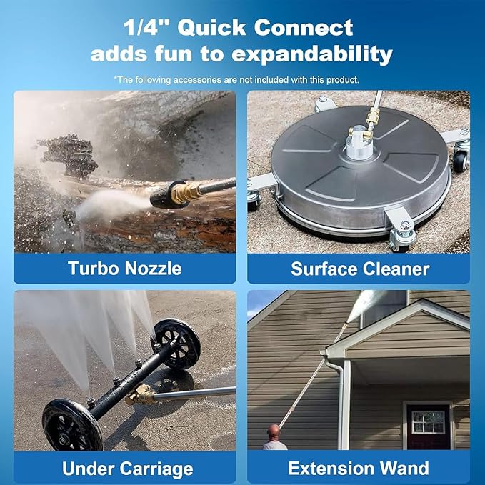 Electric Pressure Washer 5000 PSI 2.8 GPM Power Washers Electric Powered with 33ft Pressure Hose M22-14mm, 4 Nozzle and Foam Cannon, powerwashers for Home, Cars, Fences, Patio, Blue