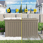Deck Box - 280 Gallon Large Outdoor Storage box,Waterproof Patio Furniture and Storage Deck - Lockable and UV Resistant, Perfect for Pool and Outdoor Use, Weatherproof Resin, Lockable (Light Brown)