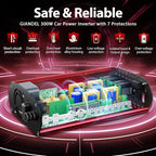 300Watt Pure Sine Wave Power Inverter for Car with PD30W Type C and QC 3.0 USB Car Converter Adapter with Dual USB Ports for Smartphones Laptops Tablets Starlink