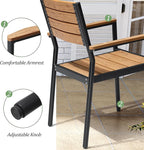 Pellebant 13 Piece Patio Table and Chairs Set for 12, Aluminum Outdoor Dining Set with Umbrella Hole, Stackable Dining Chairs & 114" Dining Table, Brown
