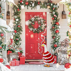 RAWILL 1PC Christmas Porch Goose Outfits,Old Lady Goose Santa Clothes for 23'' High Cement or Plastic Porch Costume for Yard Lawn Outdoor Garden Patio Xmas Holiday Decor（RED）
