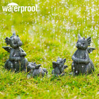 Nacome Dragon Statues for Fairy Garden Accessories: Outdoor Set of 4 Table Sculptures for Clearance Outside Lawn Ornaments Porch Patio Balcony Yard – Gifts for Mom Grandma