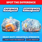 Tasker 95-96 Gallon Trash Bags, (Value Pack 50 Bags w/Ties) Extra Large Heavy Duty Clear Plastic Recycling Trash Bags, 90 Gallon, 95 Gallon, 96 Gallon, 100 Gallon (Clear)