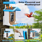 Smart Bird Feeder with Camera Solar Powered & Wireless Outdoor, HD Auto-Capture with Instant Alerts, Live Video Streaming via 2.4G WiFi, Weatherproof Auto-Recording Design, Gift for Bird Lovers
