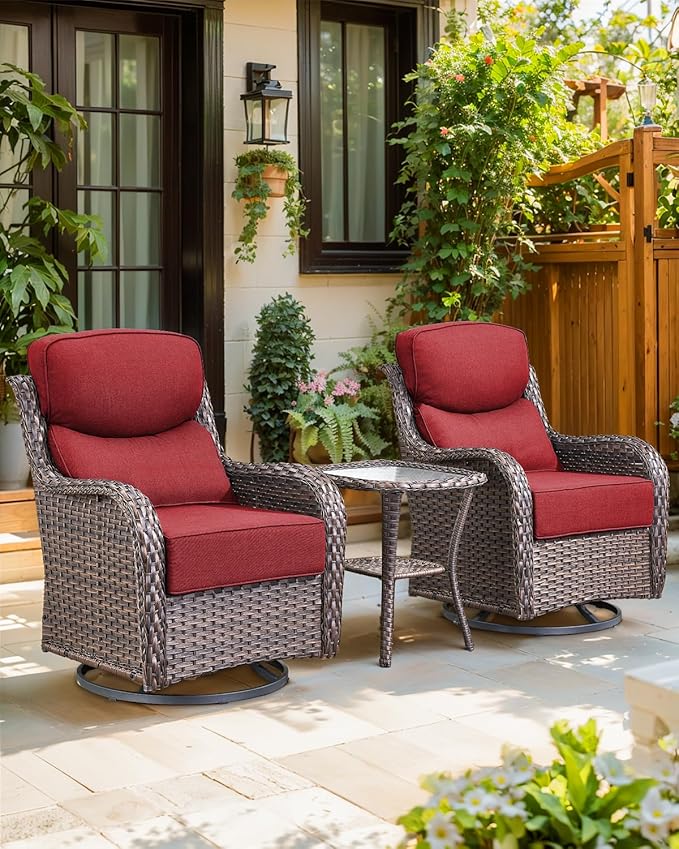 Luxury 24x24x6 Inch Smile Patio Cushions for Outdoor Furniture Set of 6 - Thick Back & Deep Seat Outside Replacement Chair Pillows for Rattan Metal Glider Loveseat Sectional Sofa - Red