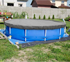 ECOOPTS 24 ft Round Pool Cover for Above Ground Pools, Swimming Pool Cover Protector Winter Safety Cover (Light Grey)