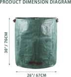 3-Pack 72 Gallons Heavy Duty Reusable Garden Bags with 2 Reinforced Handles & Gloves, Tear-Resistant Leaf Collection Bags for Yard Waste, Lawn Debris, Camping