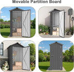 2.5x1.4 FT Heavy-Duty Black Metal Storage Shed–Lockable Small Tool Shed with Adjustable Shelves Garden Sheds & Outdoor Storage, Tool Shed Outdoor Storage in Garden, Backyard, Patio, Poolside