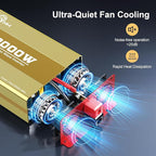 2000W Pure Sine Wave Inverter 12V DC to 120V AC Converter for Family Emergency Preparedness,Camping,RV,Solar DIY,Outdoors,Built-in 5V/2.1A USB-A,USB-C,Hardwire Port, Remote Controller