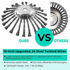 10 Inch Steel Wire Trimmer Head – Universal Weed Eater Attachment for Stihl, Dewalt, Milwaukee & More – Indestructible Weed Wacker Wire Brush Cutter Head for Lawn & Garden