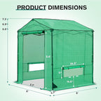 COOS BAY 6x6 FT Portable Walk-in Greenhouse, Pop up Outdoor Green House with Power Access Openings, Zippered Doors & Windows, Durable PE Cover, Green