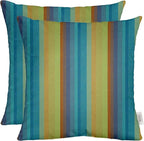 RSH DECOR: Sunbrella Square Throw Pillows Set of 2 | 20" x 20" | Water and Fade-Resistant Performance Fabric | Outdoor Pillow Covers with Down-Alternative Inserts | Astoria Lagoon