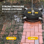 EVEAGE 14.5" Pressure Washer Surface Cleaner, Upgraded Stainless Steel Pressure Washer Accessories with 4 Weels & 1/4" Quick Connector, 4,000 PSI Power Washer for Driveways Sidewalks Patios Cleaning
