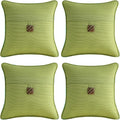 Outdoor DecorativePillows with Coconut Button Pack of 4, 18" x 18" Outdoor Pillow Set for Couch Bed Throw Patio Sofa, Chartreuse