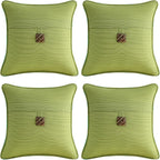 Outdoor DecorativePillows with Coconut Button Pack of 4, 18" x 18" Outdoor Pillow Set for Couch Bed Throw Patio Sofa, Chartreuse