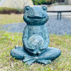 Zen Yoga Frog Garden Statue Ornament, Outdoor Decor, Solar Patio Garden Sculptures & Statues, Gift Ideas for Women