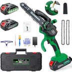Mini Electric Chainsaw 6 inch, Goldsea Cordless Chainsaw with 2 Rechargeable Battery 21v and chains, Small Powered Handheld Chain Saws for Gardening Wood/Tree Cutting Branches