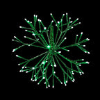 Alpine Corporation 16"H Indoor Holiday 3D Snowflake Hanging Ornament with LED Lights, Green , Christmas Decoration
