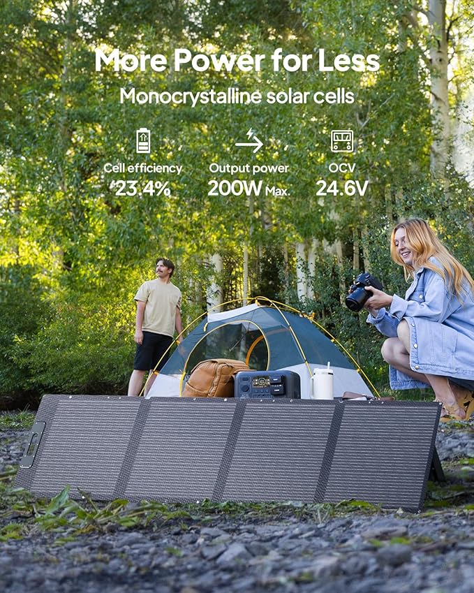 BLUETTI AC200L Solar Generator with 2 200W Solar Panel (Ship Separately), 2048Wh LFP Battery Backup w/ 4 2400W AC Outlets (3600W Power Lifting), Portable Power Station for Camping, Home Use, Emergency