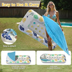 Inflatable Adult Pool Floats with Canopy 70 Inch Giant Swimming Pool Lounger Raft with Cup Holder & UV-Resistant Heavy-Duty Adults Floaties for Beach Lake Pool Parties Summer Travel Accessories