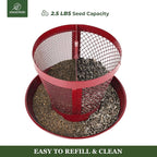 Kingsyard Bird Feeder for Outside, Dual-Use Metal Mesh Wild Bird Feeder with Weatherproof Dome Dual, 2.5 lbs Seed Capacity for Finch Cardinal