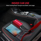 500W Pure Sine Wave Power Inverter, DC 12V to 110V AC Car Plug Inverter Adapter with 4.2A Dual USB Charging Ports and 2 AC Outlets Car Charger (Red)