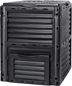 Large Garden Compost Bin, 80 Gallon (300L) Outdoor Composter Tumbler from BPA-Free Material for Fast Creation of Fertile Soil, Lightweight, Easy Assembly and Kitchen Waste Composting
