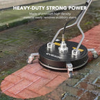 EVEAGE 20" Pressure Washer Surface Cleaner, EP003 Dual Handle Stainless Steel Power Washer Surface Cleaner with 4 Wheels, 4000 PSI, Perfect for Driveways, Sidewalks,Patios,Decks Cleaning