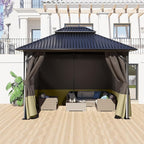 BPS 10' x 12' Gazebo Curtain Privacy 4-Panel Sidewall Outdoor Replacement Shade (Only Curtain)