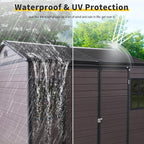 8x6 Ft Resin Outdoor Storage Shed with Floor, 2 Windows & Lockable Door – Weather -, Durable Shed for Backyard, Patio & Tools (Brown) (1 Doors)