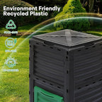 Athena Collection Compost Bin, 80 Gallon (300L) Large Outdoor Composter with Snap-On Lid & Aeration Vents, Easy to Assemble, Durable Outdoor composting Bins for Garden, Yard and Outdoor Use