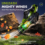Leaf Blower Cordless - 2025 Update 150000RPM & 3 Speed Levels Electric Leaf Blower with 2 x 4.0Ah Battery and Charger, Extension Tube Blower for Lawn Care, Yard, Garage, Blowing Leaves, Dust or Snow