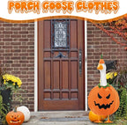 Halloween Goose Outfit,Pumpkin Goose Costume with Hat,Premium Soft Fabric Goose Outfit,Yard Silly Lawn Duck Shirt for 23'' Cement Porch Goose Duck Decorations,Outdoor Patio Yard Lawn Decoration