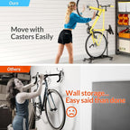Vertical Bike Stand, Freestanding Bike Rack Garage Storage Upright Bicycle Floor Stand Indoor Bike Holder with Adjustable Height for Garage & Apartment - for Wheels Sizes up to 29”
