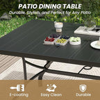 Soohow Patio Dining Table 35"x35", Square Outdoor Dining Table with 1.57" Umbrella Hole, Metal Outdoor Furniture for Patio, Graden, Backyard and Poolside, Weather-Resistant