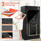 COSVALVE Portable Sauna Box for Home Sauna Steamer with 4L Large Steam Pot, 1600W Fast Heating Full Size Personal Sauna, 16 Levels, Remote Control, Foldable Chair, 2.9' x 2.5' x 5.9'