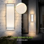 ASD LED 18 Inch Bubble Glass Wall Light Fixture | 22W 520LM 3000-5000K 100-277V | 3CCT, Waterproof, Dimmable, Up-Down Glow, ETL Listed | Exterior Flush Mount Sconce, Outdoor Lighting | White