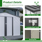 Spacious 10x8 Ft Outdoor Storage Shed with Double Doors – Durable White Resin Construction for Yard Tools, Equipment, Weather-Resistant (White, 10 x 8 ft)