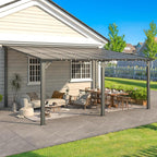AECOJOY 16' x 12' Gazebo Outdoor Pergola for Patio, Large Wall-Mounted Hard Top 12x16 Lean to Metal Gazebo Shelter Pergolas and Gazebos Clearance with Patio Roof, Heavy Duty Awnings for Patio, Decks