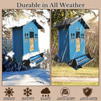 Squirrel Proof Bird Feeder, Bird Feeders Hanging for Outdoors 6 Lbs Seed, Wild Metal Birdfeeder for Small Birds, Cardinal, Outside, Garden (Blue)