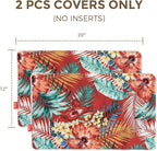 Lumbar Pillow Covers Set of 2, Outdoor Indoor Waterproof Decorative Patio Lumbar Pillowcase Shell 12x20 Inch, Rectangular Cushion Case for Couch Sofa Garden Farmhouse-Sadira Chili Haze