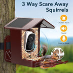 PeckCam® Bird Feeder with Camera Solar Powered, AI Identify & Auto Capture, 2K HD Live Video Smart Bird Feeder Camera Instant Notifications in Backyard, Gift for Bird Lovers