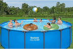 Bestway Steel Pro MAX 15’ x 48" Round Metal Steel Frame Above Ground Outdoor Backyard Swimming Pool for Families, Pool ONLY