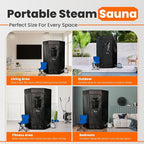 Portable Steam Sauna Box for Home, 5 Layer Waterproof, Portable Steam Sauna with 4L Steamer, Remote Control & Folding Chair, Indoor & Outdoor to Relax & Detox, 36" x 36" x 71" (Black)